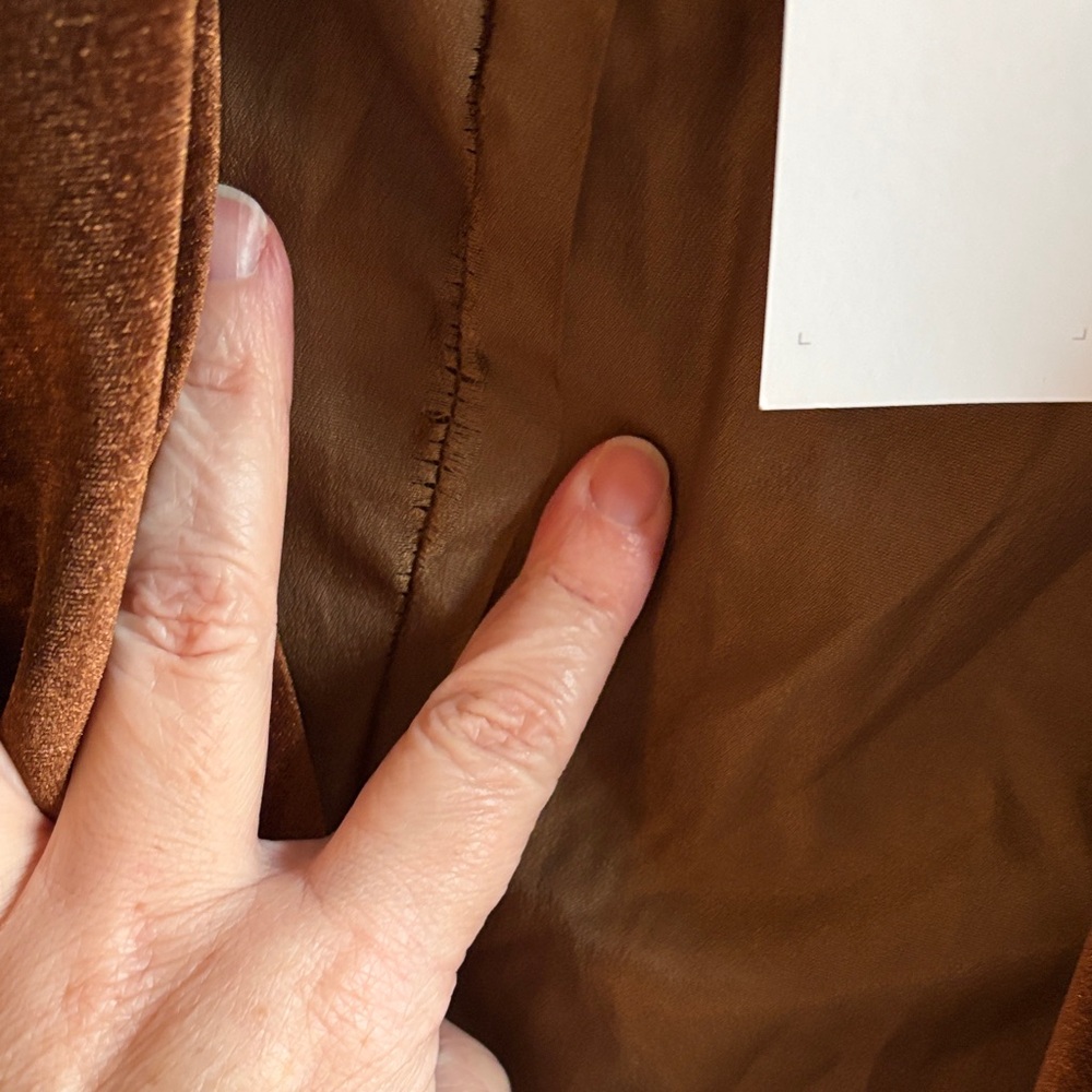 Brown Faux Velvet Women's Blazer - Picture 9 of 12